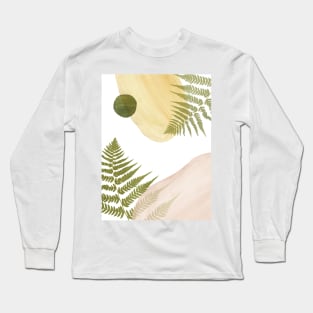 Abstract shapes and fern leaves Long Sleeve T-Shirt